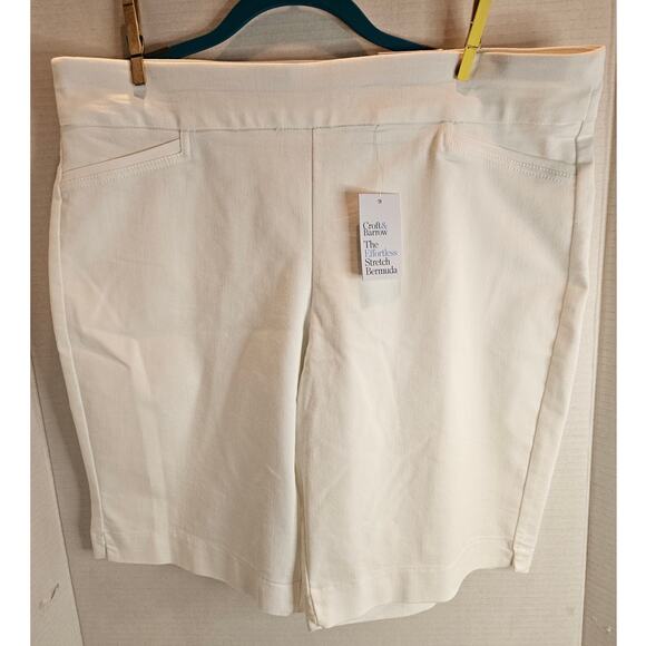 croft & barrow Pants - Bermuda Shorts WHITE NEW Women's 16 Regular Comfort Waist Effortless Stretch